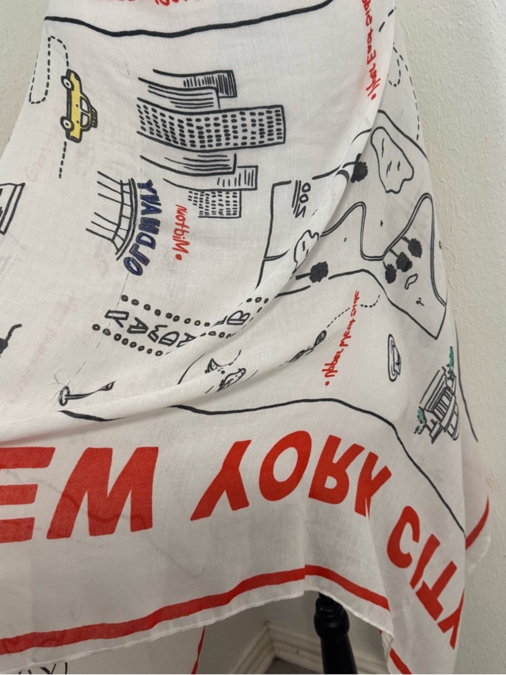 Old Navy Vintage New York City Map Design Large 38x73 Scarf/Wrap NWT Statement - Picture 4 of 9